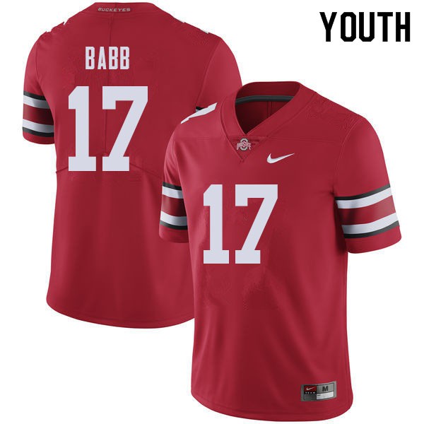 Ohio State Buckeyes #17 Kamryn Babb Youth Embroidery Jersey Red